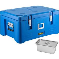 VEVOR Cooking Equipment VEVOR Insulated Food Pan Carrier Stackable Top Loader with 3 Pans 36 Qt Blue