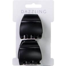 Svarte Hårspenner Dazzling Hår 2-pack Hair Clips Matte Black