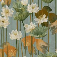 Tapeter vidaXL DUTCH WALLCOVERINGS Wallpaper Fish/Flower Green Wall Covering Decorative Paper