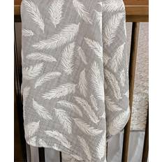 Crane Baby Cotton Muslin Jacquard Blanket in Grey Feather 100% Cotton