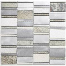 HUH Mosaik Kvartsit/Aluminium Mix 0.8/2.3/4.0X7.3Cm Pris Per Ark 30x30cm