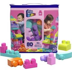 Blocks Mega Bloks Big Building Bag Pink 80pcs