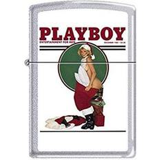 Zippo Playboy Cover December 1982 Pocket Lighter, Satin Chrome