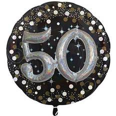 Amscan Gold Celebration Sparkling 50 Foil Multi-Balloon 15/38cm x 15/38cm P75