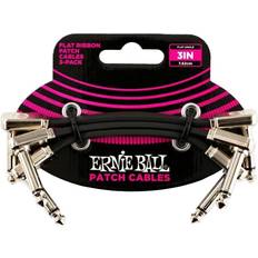 Cables Ernie Ball Ribbon Patch Cables, 3-Pack 2.93 Inches Black