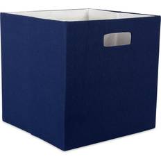 Contemporary Home Living DII Children Hard Sided Collapsible Fabric Storage Cube Solid Nautical Blue