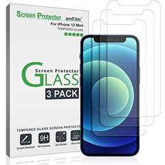 amFilm (3 Pack) Screen Protector for iPhone 12 Mini (5.4 Case Friendly (Easy Install) Tempered Glass Film (2020)
