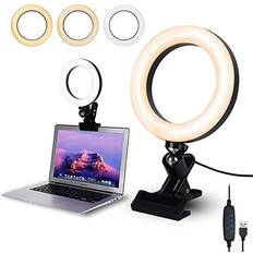 Lighting & Studio Equipment Video Conference Lighting,6.3" Selfie Ring Light with Clamp Mount for Video Conferencing,Webcam Light with 3 Light Modes&10 Level Dimmable for Laptop/PC Monitor/Desk/Bed/Office/Makeup/YouTube/TIK Tok