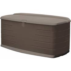 Rubbermaid Extra Large Resin Weather Resistant Outdoor Storage Deck Box,  120 Gal., Putty/Canteen Brown