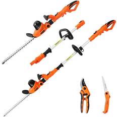 Telescopic Shaft Garden Power Tools GARCARE 2 in 1 Electric Hedge Trimmers, Corded 4.8A Pole Hedge Trimmer Set with 20 inch Laser Cut Blade