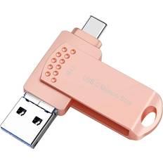 1tb usb flash drive USB Flash Drive 1TB USB C Thumb Drive Phone Photo Stick 3in1 USB 3.1 Memory Stick External Storage Richwell for Android Devices,Computers and MacBook USB C-1TB AZ Pink