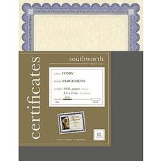 White Invitation Envelopes Southworth Foil Enhanced Parchment Certificates, Ivory, 15/Pack (CT1R) Ivory