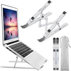 Laptop Stands Laptop Stand, Laptop Holder Riser Computer Stand, Adjustable Aluminum Foldable Portable Notebook Stand, Compatible with MacBook Air Pro, HP, Lenovo, Dell, More 10-15.6” Laptops and Tablets (Silver)