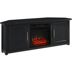 Corner electric fireplace Crosley Camden Electric Fireplace Corner TV Stand, Black