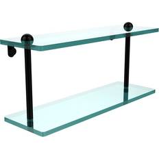 Allied Brass 16 5 W 2-Tier Clear Bathroom Shelf Matte Black