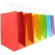24 Pieces Large Paper Party Favor Gift Bags (13" x 10" x 4.5" with Handle Assorted Colors