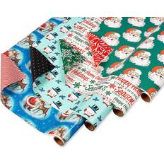 Jolly Winter Christmas Wrapping Paper Set - 75 Sq Ft - 3 Rolls