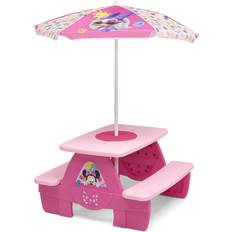 Delta Children 4 Seat Activity Picnic with Umbrella Compatible Tabletop, Minnie