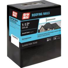 Hardware Nails Grip-Rite 1-1/2 Electro-Galvanized Steel Roofing Nails 5 lb.-Pack 1pcs
