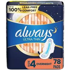 Always Ultra Thin Feminine Pads with Wings for 84 Count Overnight