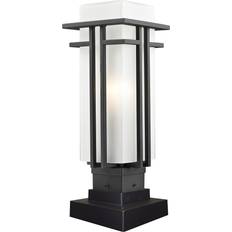 Glass Gate Lamps Z-Lite 549PHM-SQPM Abbey Gate Lamp