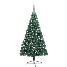 vidaXL LEDs&Ball Set Christmas Tree 70.9"