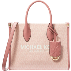 Michael Kors Kenly XL Tote Satchel Graphic Logo Vanilla MK Powder Blush Pink