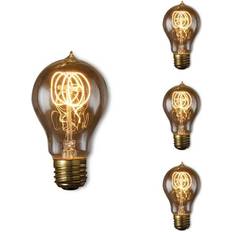 Light Bulbs Bulbrite 60 Watt Dimmable Antique A19 Incandescent Light Bulbs with Medium (E26) Base, 4/Pack (861167)