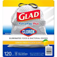 Glad ForceFlex MaxStrength with Clorox Tall Kitchen Drawstring Trash Bags,  13 Gallon Grey Trash Bags, Eucalyptus and Peppermint Scent, 90 Count