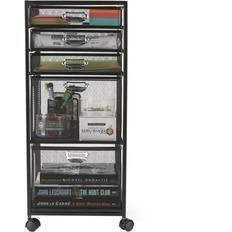 Office Supplies Mind Reader 5-Tiered Cabinet Rolling Mesh Office Cart