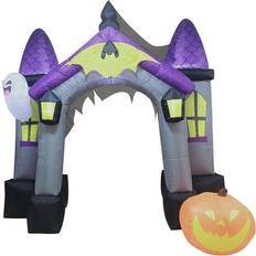 9FT Inflatable Haunted House Archway Black/Purple/Gray One-Size