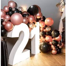 Rose Gold Balloon Garland Arch Kit Black and Rose Gold Confetti Latex Balloon With Balloon Dots Curling Ribbon Party Balloon for Bridal Shower Birthday Party Backdrop Decorations