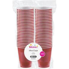 Amscan Big Party Pack Apple Plastic Cups, 9 oz., Red