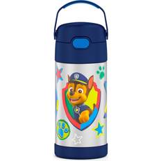 Water Bottle Thermos FUNTAINER 12 Ounce Stainless Steel Vacuum Insulated Kids Straw Bottle, Blue Paw Patrol