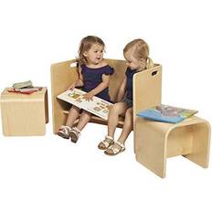 Kid's Room ECR4Kids - ELR-22202 Natural Bentwood Multipurpose Wooden Chair Set