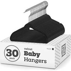 Zober Non - Slip Velvet Hangers - Suit Hangers (100 Pack) Ultra Thin - Black