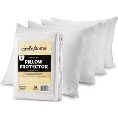 Mastertex Pillow Protectors, Standard 4 Pieces White Standard