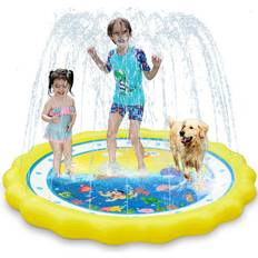 HITOP Kids Sprinklers for Outside, Splash Pad for Toddlers & Baby Pool 3-in-1 60" Water Toys Gifts for 1 2 3 4 5 Year Old Boys Girls Splash Play Mat (Ocean)