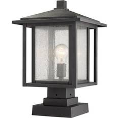 Glass Gate Lamps Z-Lite 554PHBS-SQPM Aspen Single Post Gate Lamp