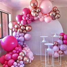 Princess Hot Rose Red Balloon Baby Pink Balloon Rose Gold Balloon Macaron 132Pcs,Balloon Arch for Birthday of The Princess,Engagement,Graduation,Picnic,Baby Shower,Christmas or Party Decoration