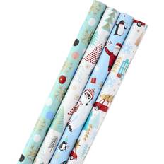 Hallmark Christmas Quirky Trend Wrapping Paper Bundle (4-Pack) Multicolor