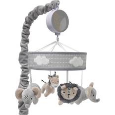 Lambs & Ivy Jungle Safari Gray Elephant/Lion/Giraffe Musical Baby Crib Mobile Toy