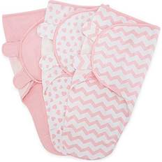 Swaddle Blanket Baby Girl Boy Easy Adjustable 3 Pack Infant Sleep Sack Wrap Newborn Babies by Comfy Cubs (Small 0-3 Month, Pink)