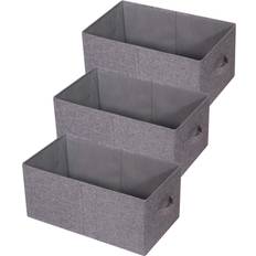 Closet storage bins Set of 3 Closet Organizer Bins with Handle, Linen