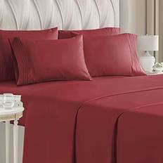 Solid red queen bed sheet CGK Unlimited 6 Solid Bed Sheet Red