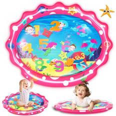 Bath Toys SEETOYS Tummy Time Baby Mermaid Water Mat, Infant Toy Largest 30" by 24.4" Inflatable Baby Play Activity Center for Boy&Girl Baby Toys 3 to 12 Months Baby