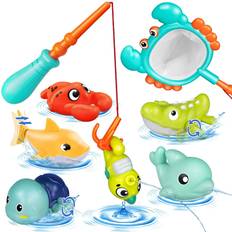 Bath Toys for Toddlers, Magnetic Fishing Games Baby Bath Toys, Wind-up  Swimming Fish Duck Whale Toys Floating Pool Bathtub Tub Toys for Toddlers  Kids Infant Age 1 2 3 4 5 Boys Girls 