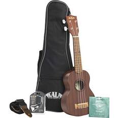 Kala KA-15 Soprano Ukulele Bundle Natural Mahogany