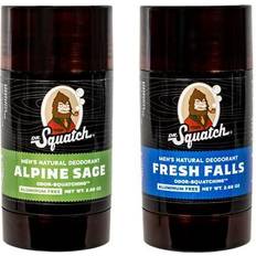 Dr. Squatch Natural Deodorant for Men Odor-Squatching Men's Deodorant Aluminum Free - Alpine Sage + Fresh Falls (2.65 oz, 2 Pack)