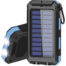 Cell phone battery pack Solar Charger Portable Solar Power Bank for Cell Phone Waterproof External Backup Battery Power Pack Charger Built-in Dual USB/Flashlight